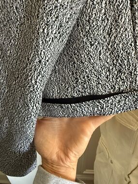 Black and White Textured Knit Jacket